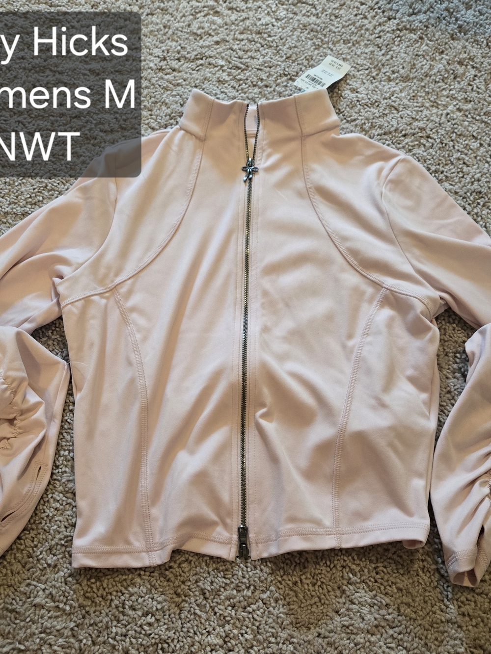 Gilly Hicks Light Blush Pink Zip Front Jacket